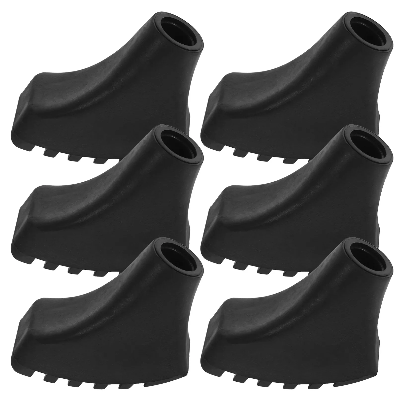 

6pcs Trekking Pole Foot Covers Black Anti-Slip Tips for Hiking Walking Sticks Cane Replacement Rubber Accessories Camping