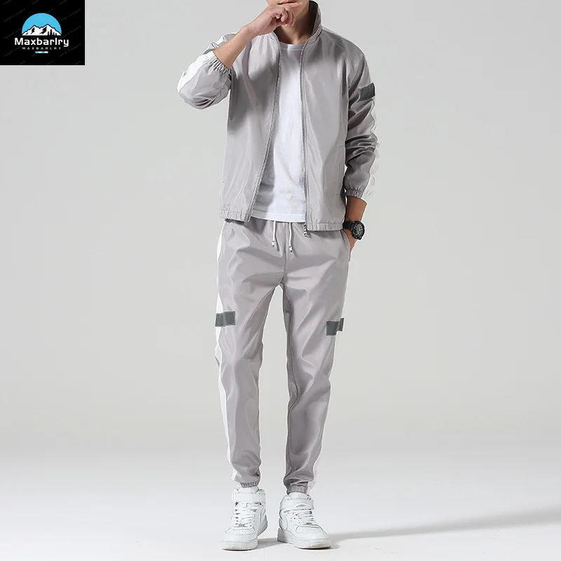 2Pcs Men Tracksuit Hoodie Tops Joggers Pants Tracksuit Set Male Running Jogging Sportswear Hooded Pants Mens Sweat Suit Workout