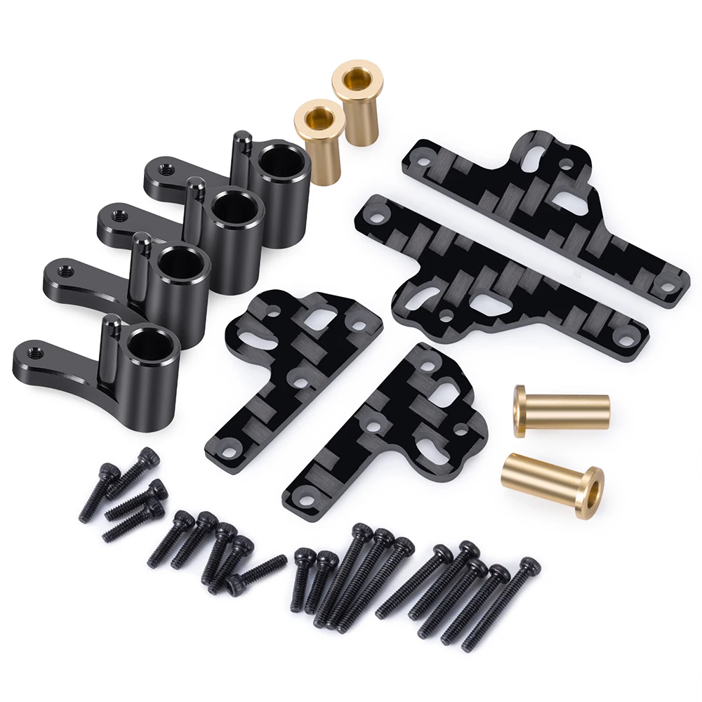 AXSPEED Aluminum & Carbon Fiber Flex Blades Suspension Travel Extension Shock Absorber Mount for 1/24 Axial SCX24 Upgrades