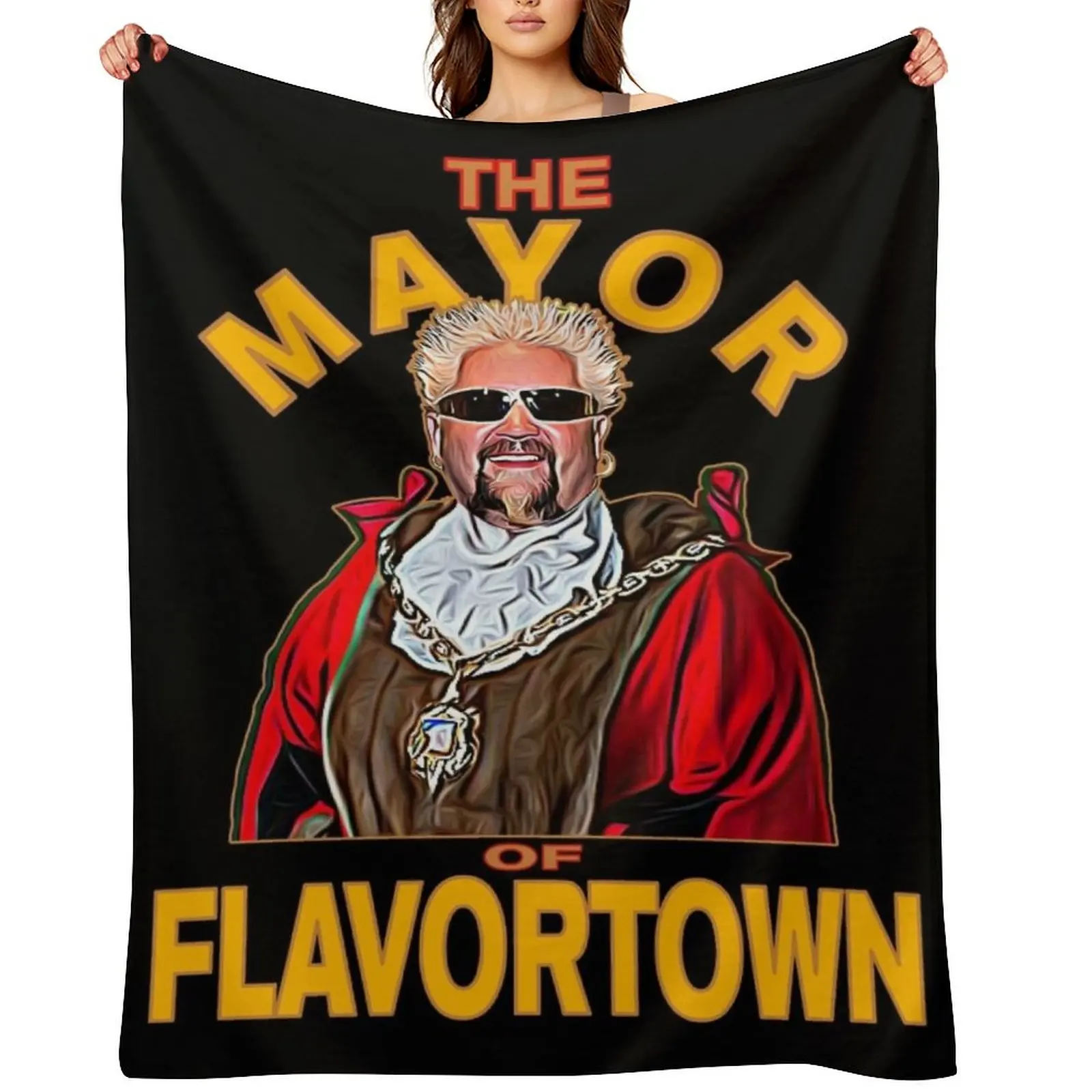 

New Guy Fieri Fans Mayor of Flavortown Throw Blanket Soft Big halloween Summer Beddings Thermal Blankets