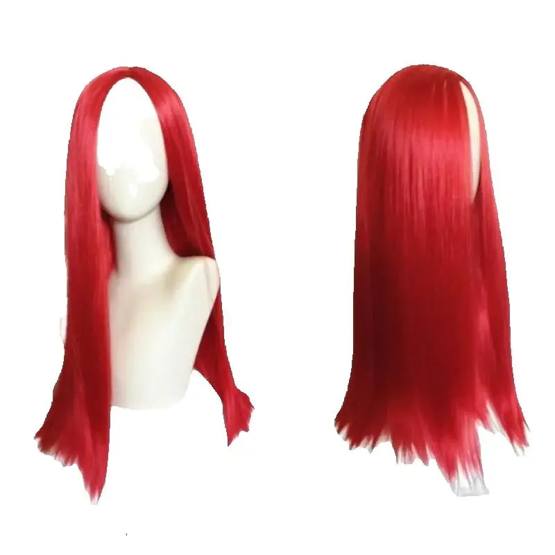Perruque de Cosplay Anime Sally pour femmes, cheveux synthétiques longs rouges d'halloween avec partie centrale 70CM, accessoires de perruques