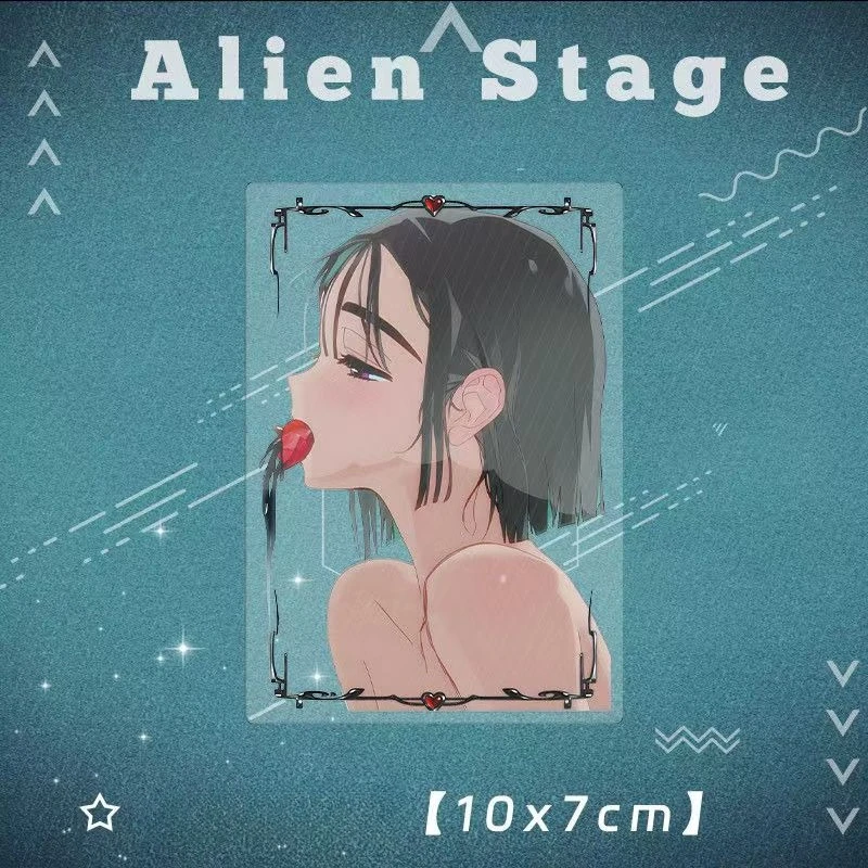 10x7CM dessin animé Alien scène carré Transparent carte de Collection PVC HyunA Sua TILL IVAN carte Mizi Luka noël Halloween cadeau