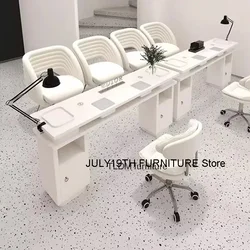 Portable Tech Manicure Table Designer Dust Collector White Nail Table Professionals Big Tavolo Manicure Salon Furniture MQ50NT