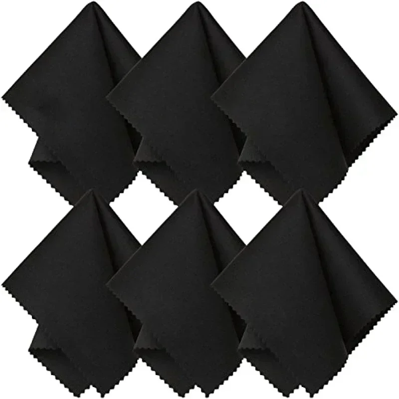 20PCS Black Microfiber Sunglasses Eyeglasses Cleaning Cloth 13*13cm Glasses Eyewear Clean Lens Cloth Accessories