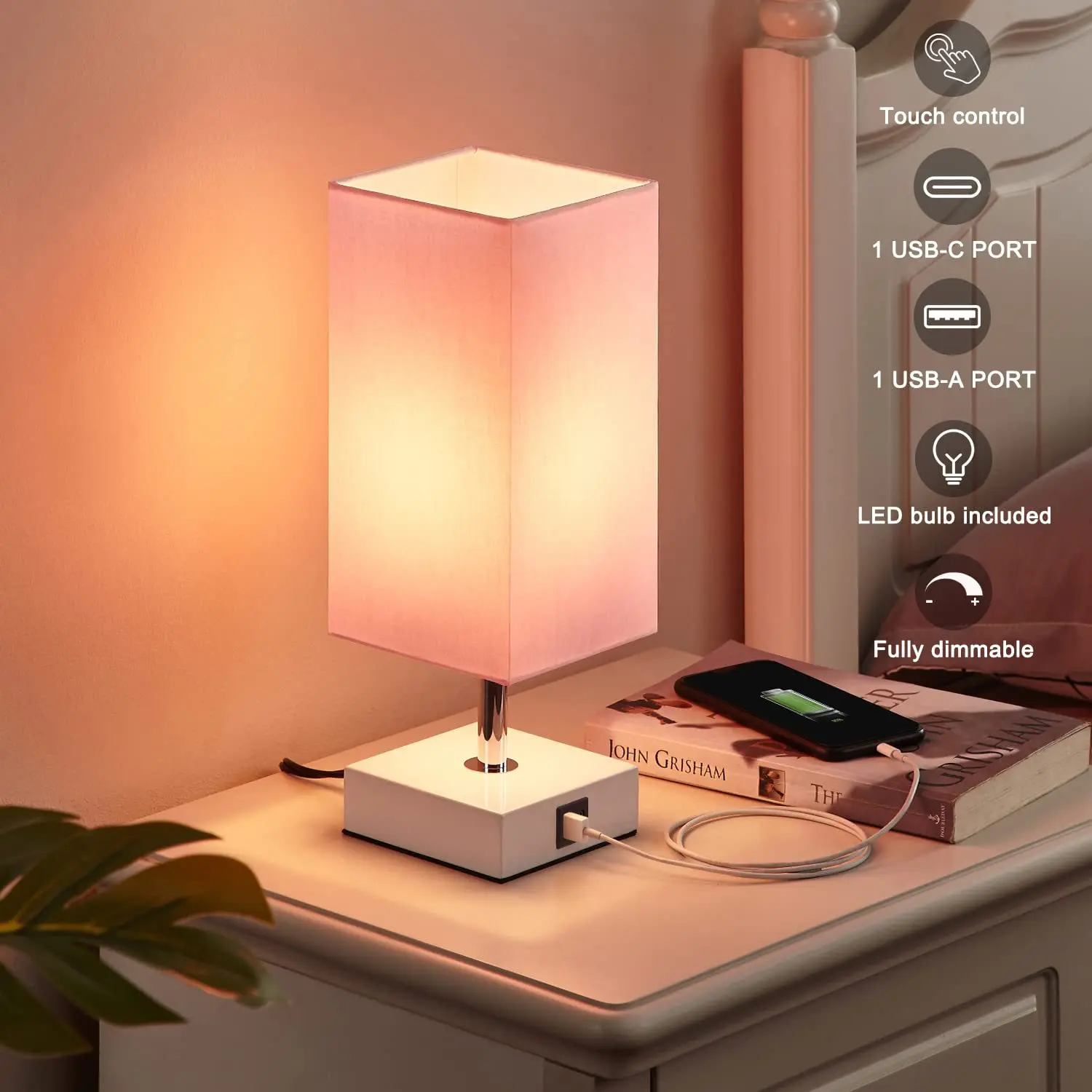 

Desk lamp bedroom simple creative touch dimmable bedside lamp USB charging study reading lamp explosion
