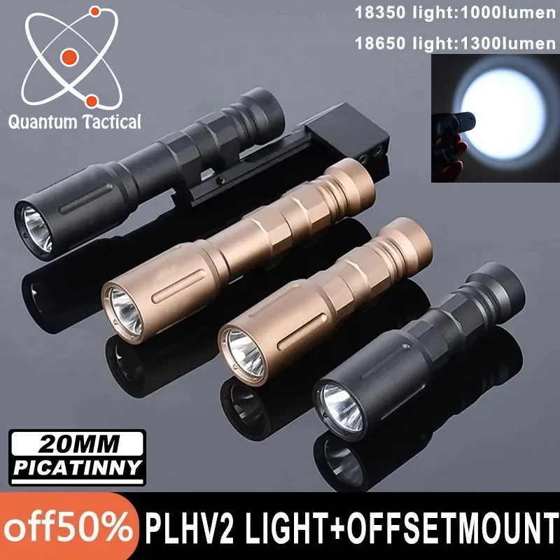 

Tactical PLH-V2 Flashlight Mount Set Airsoft Metal Hunting 1000Lumens Light PLHv2 Scout Lamp Offset Mounting Base Fit 20MM Rail