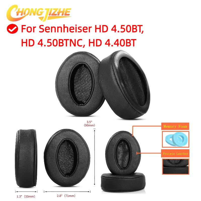 

Replacement ear pads for Sennheiser HD 4.50BT, HD 4.50BTNC, HD 4.40BT headphones, soft protein leather ear pads