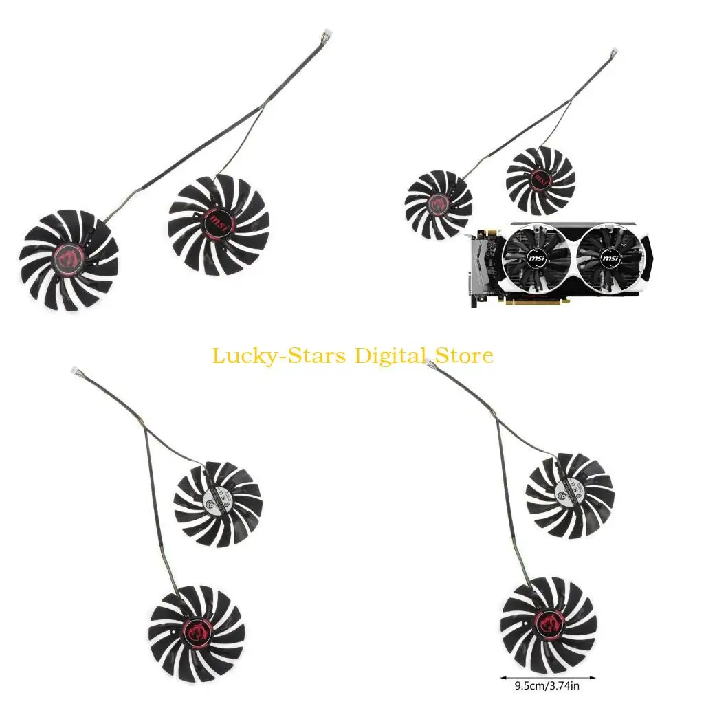 

T3EE 2 шт. 95 мм PLD10010S12HH 4-контактный вентилятор охлаждения видеокарты для MSI 980Ti 980 970 960 950 R9 380 R9 390 VGA