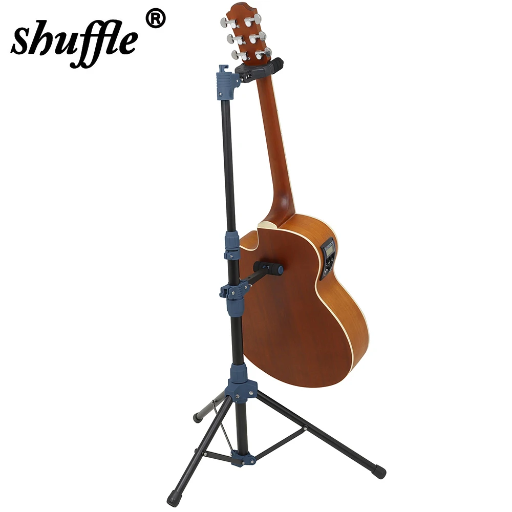 Shuffle Guitar Stand Foldable Acoustic Electric Bass Guitar Floor Bracket Portable Scratch-Proof Anti-skid Holder Display Rack