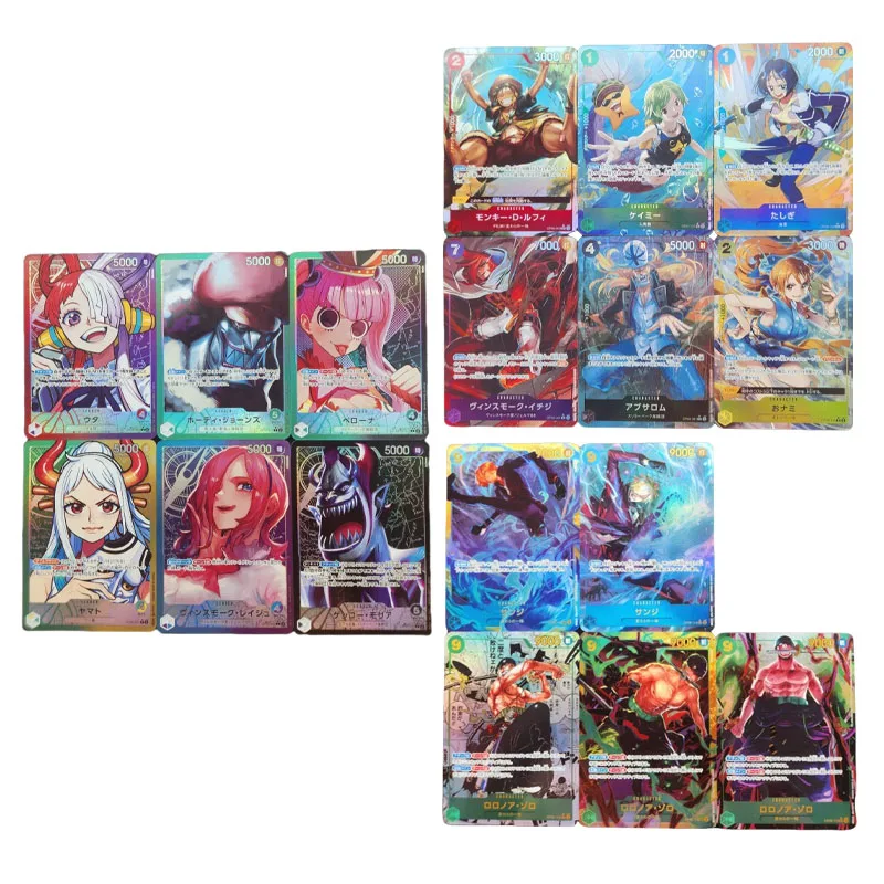 

DIY ONE PIECE Opcg06 Refractive Color Flash Six Sheets Per Set Anime Peripheral Game Collection Card Holiday Gift