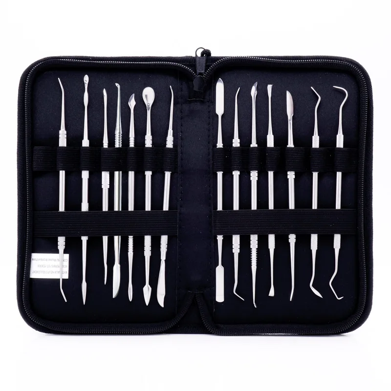 14 - piece Stainless Steel Sculpture Tool Set - Clay, Wax, Stone - powder Carving Knives for Pottery, Figurine and Sculpture