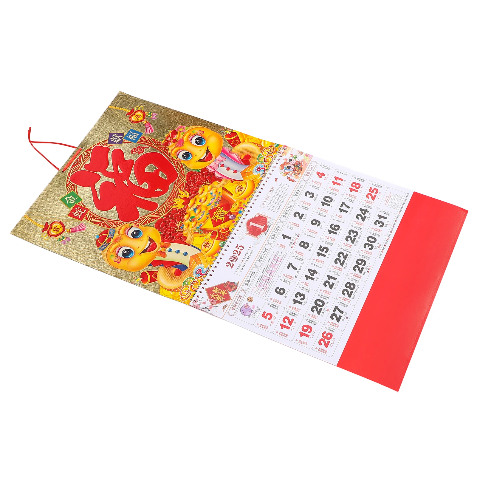 

2025 Wall Clear Printed Office Home Hanging Calendar Snake Year Sturdy Easy Mounting Unique New Year Gift Household Monthly