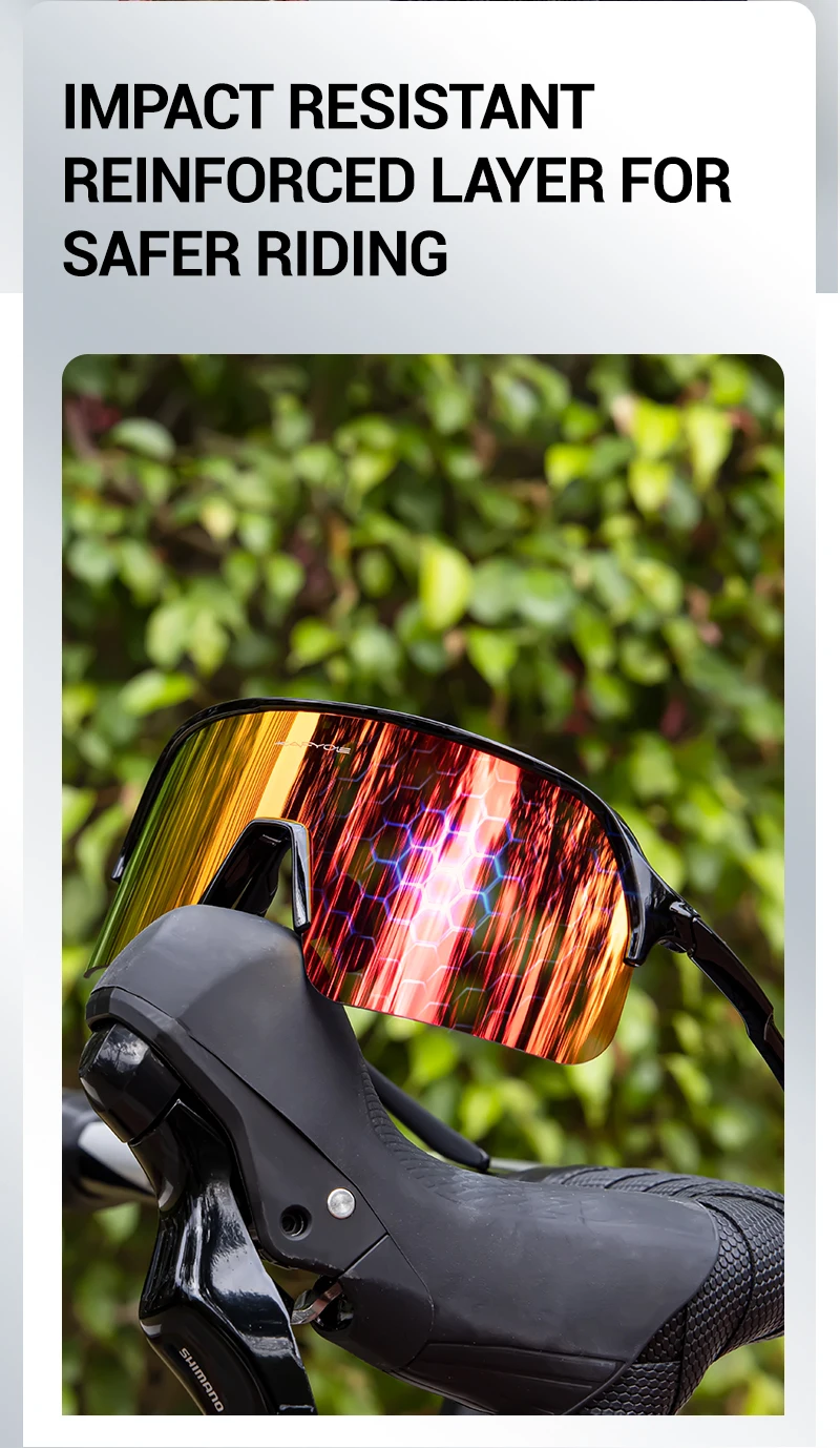 Kapvoe Sonnenbrille für Herren, Fahrradbrille, Fahren, Fahrradbrille, Radfahren, Damen, Straße, Mountainbike, Outdoor, Sportbrille, UV400 – Detail 5