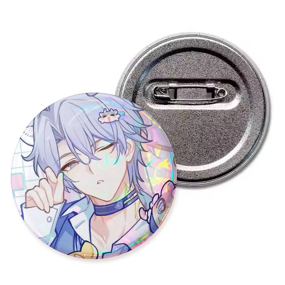H-onkai S-tar R-ail Cartoon Round Brooches On Backpack Jacket Acrylic Button Pins Collection Gifts