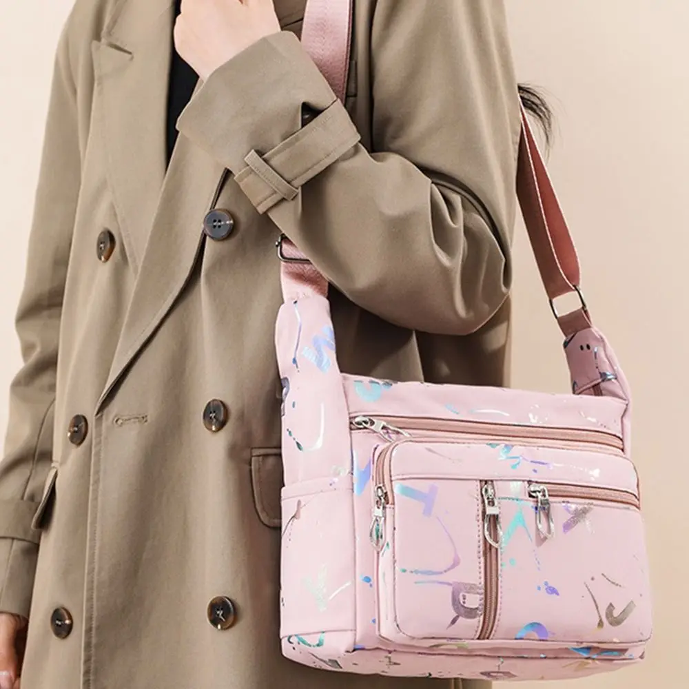 Multi-layer Printing Women Shoulder Bag Fashion Messenger Bag Waterproof Nylon Oxford Crossbody Bag Handbags Large Capacity