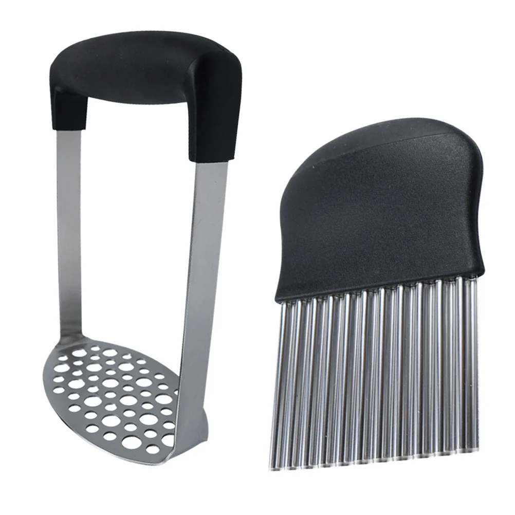 

2 Pcs Stainless Steel Potato Press Manual Masher Mincer Carrot Chopper Sweet and Grater 430 Crusher