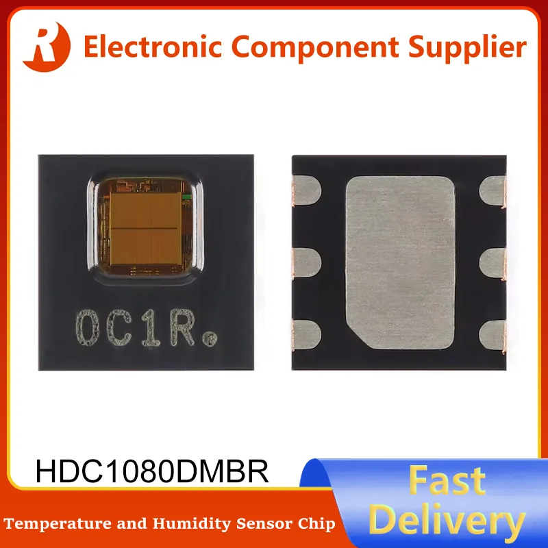 

10Pcs HDC1080 HDC1080DMBR WSON-6 100% New Original HDC1080D WSON6 0C1R OC1R Digital Temperature and Humidity Sensor Chip IC