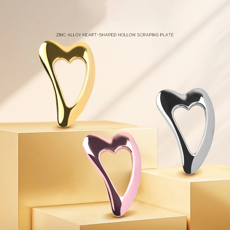 Heart Shape SPA Massage Zinc Alloy Gua Sha Scraping Massage Scraper Face Massager Acupuncture Guasha Board Massager For Face