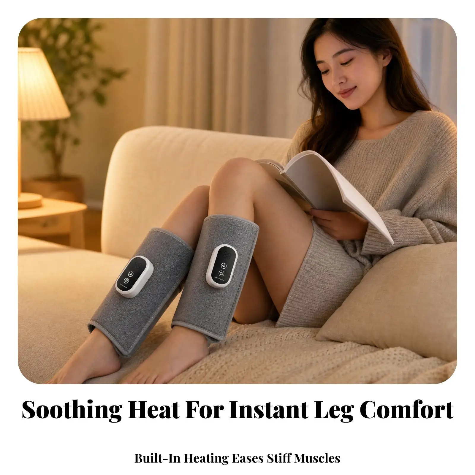 Double Airbag Leg Massager for Calf Support with Breathable Lining and Three Modes for Home Office Travel Wellness Routine