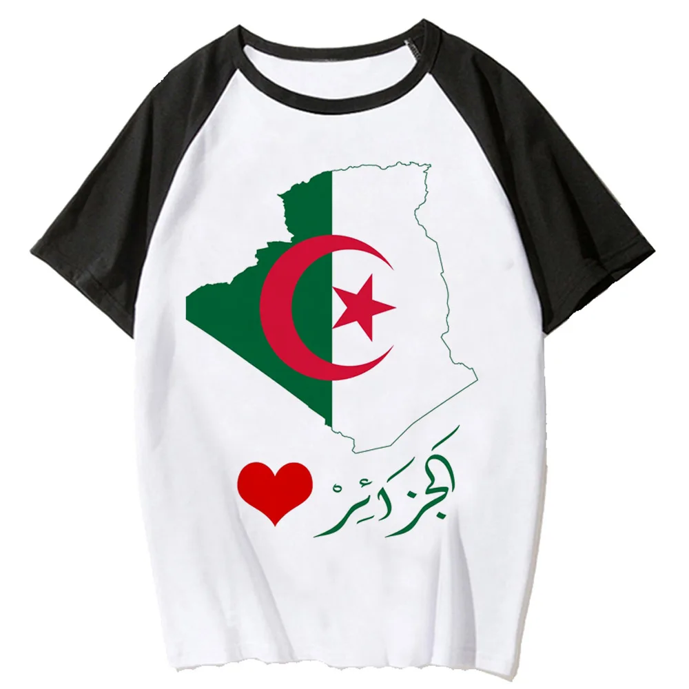 Algerien T-Shirt Frauen Comic T-Shirts Mädchen Streetwear Manga Kleidung