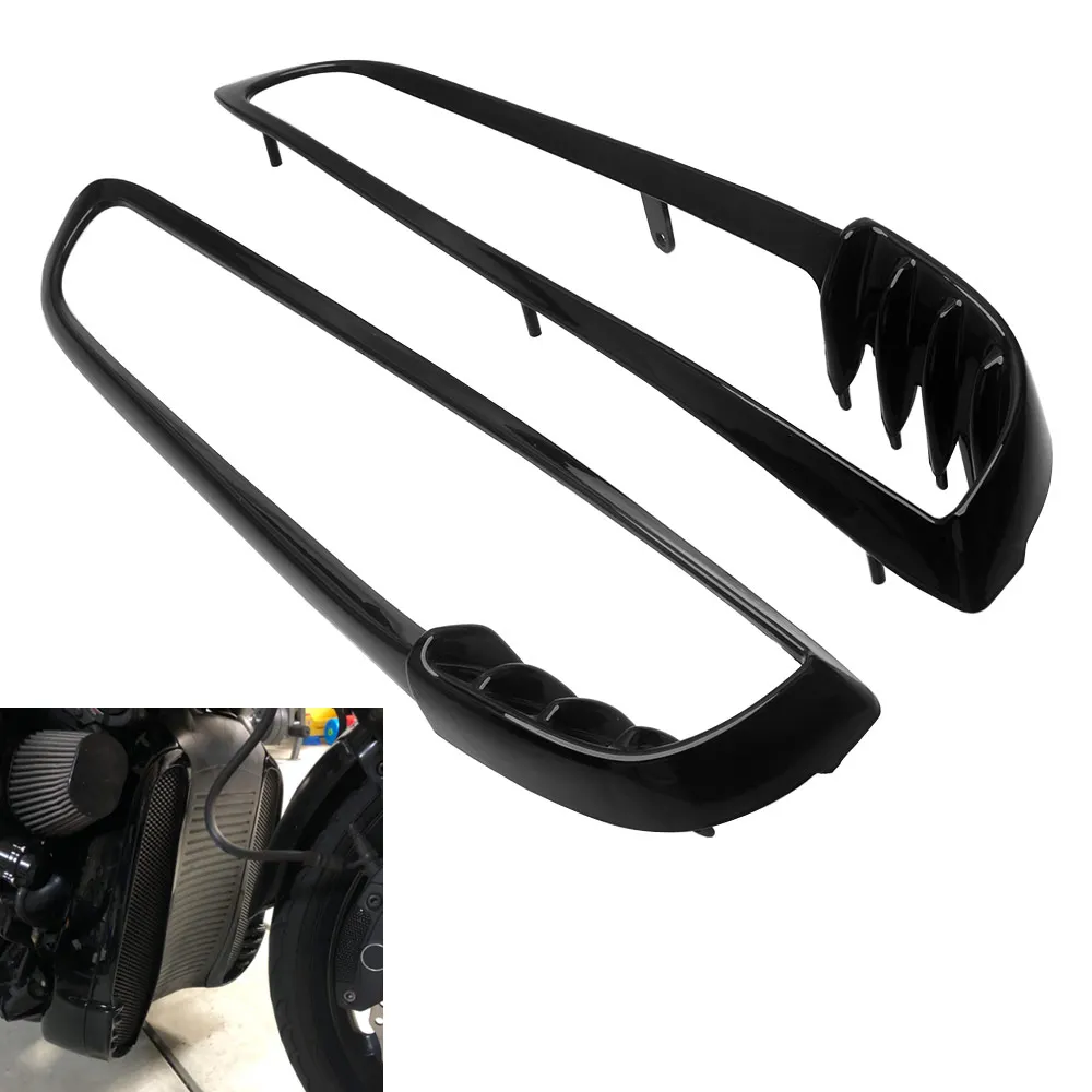 Motorcycle Radiator Trim Bezels Black Fit For Harley V-ROD VRSC ROD VRSCA VRSCAW VRSCB 2002-2010 Parts