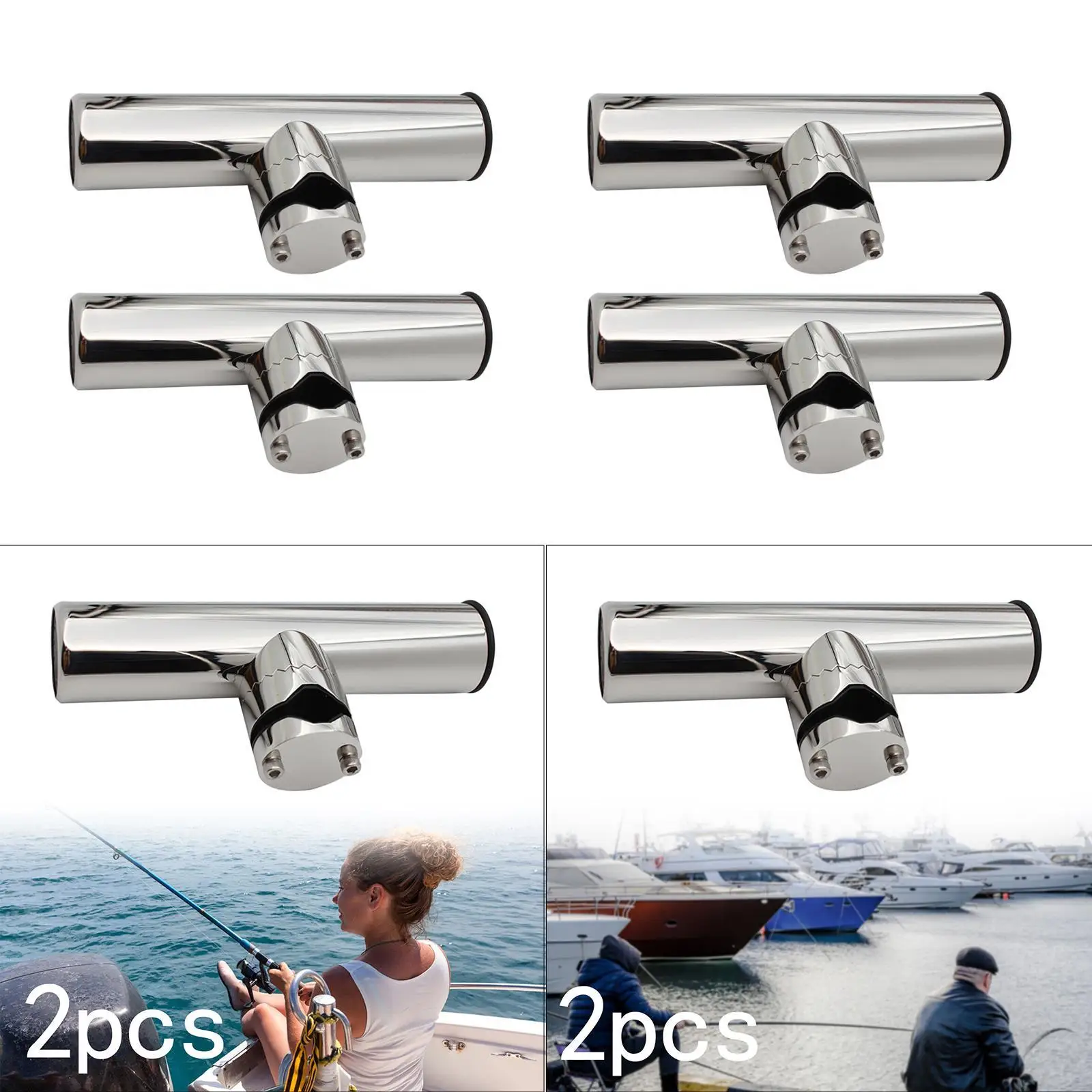 

2x Fishing Rod Holder Rotation Easy Install Sturdy Marine Fishing Pole Stand
