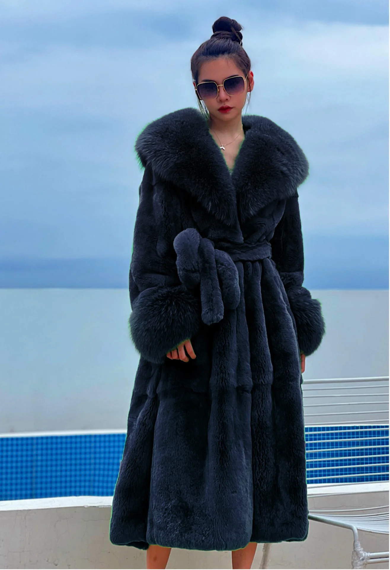 Women's Parker Winter Fur Warm Large Size Solid Color Fur & Faux Fur Women New Casual Long Sleeve Temperament Women Fur Coat Y72