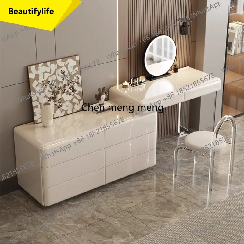 

A48 solid wood multi-functional Makeup vanity chest of drawers illuminated makeup dressing table high-end penteadeira furniture