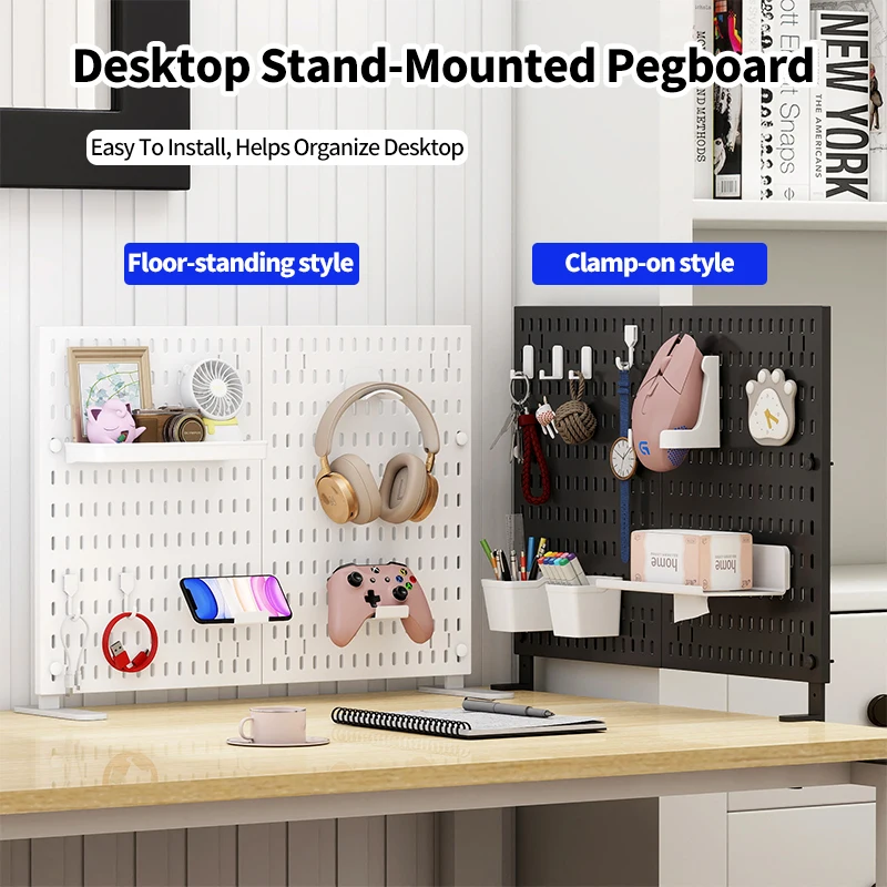 Desktop Office Standing Storage Pegboard: Also Doubles As A Figure Display Shelf, Suitable For Home And Study In Scenarios