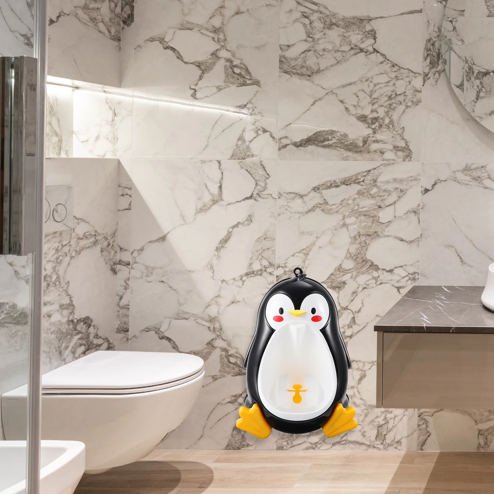 

1 шт., горшок в форме пингвина для мальчиков, зеленый стоячий писсуар для детей, премиум-ПП, быстрая установка, забавный образовательный инструмент