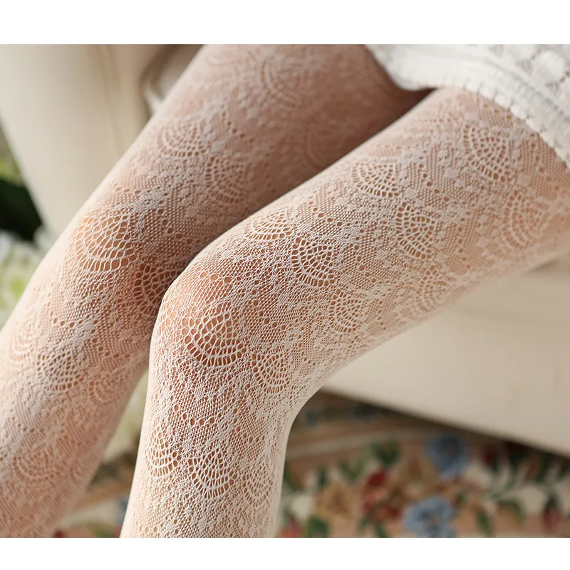 Helisopus Sexy Women Mesh Pantyhose Stockings Retro Carved Phoenix Fishnet Lolita Sexy Lace Stockings Hollow Out Pantyhose