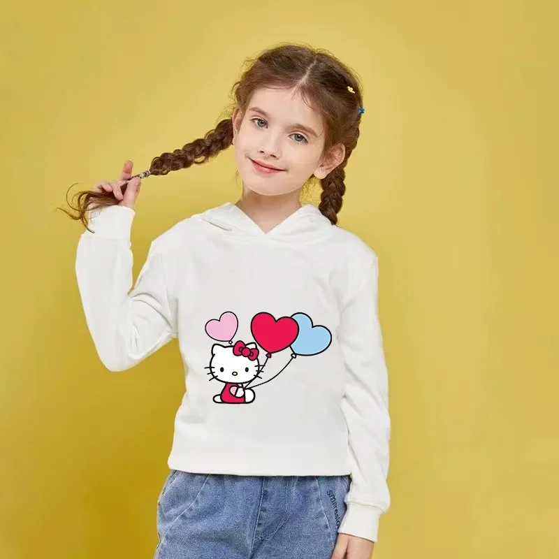 Hello Kitty Kawaii Kids Fashion Boys Clothing Autumn Baby Girls Clothes Cat Suit Children Hoodies Toddler Casual Tracksuits