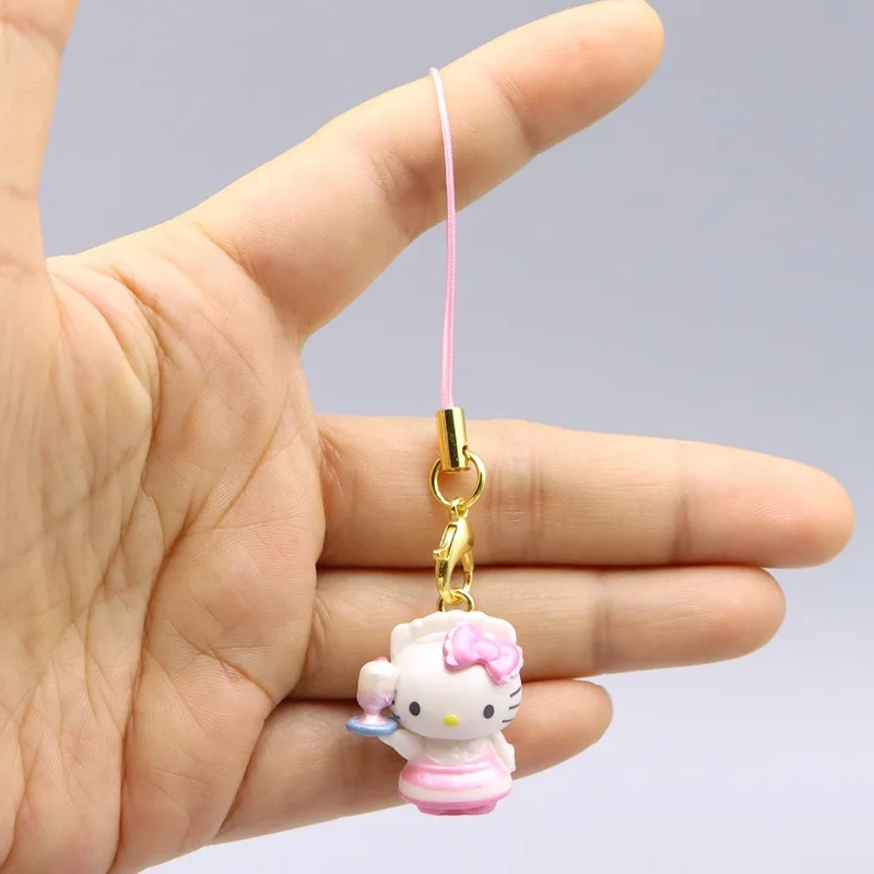 8pcs Hello Kitty Bag Charm Cartoon Phone Case Keychain Women Crossbody Shoulder Bag Decoration Accessories Girl Gift Wholesale