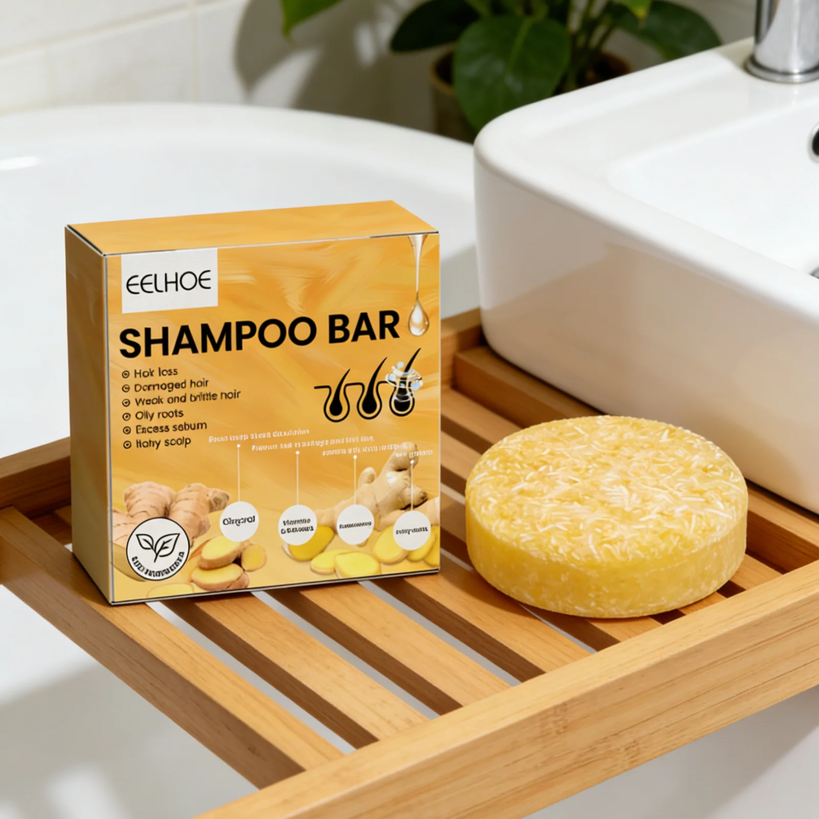 EELHOE Ginger Shampoo Bar Anti - огляд і ціна Hair Care Natural Ingredients