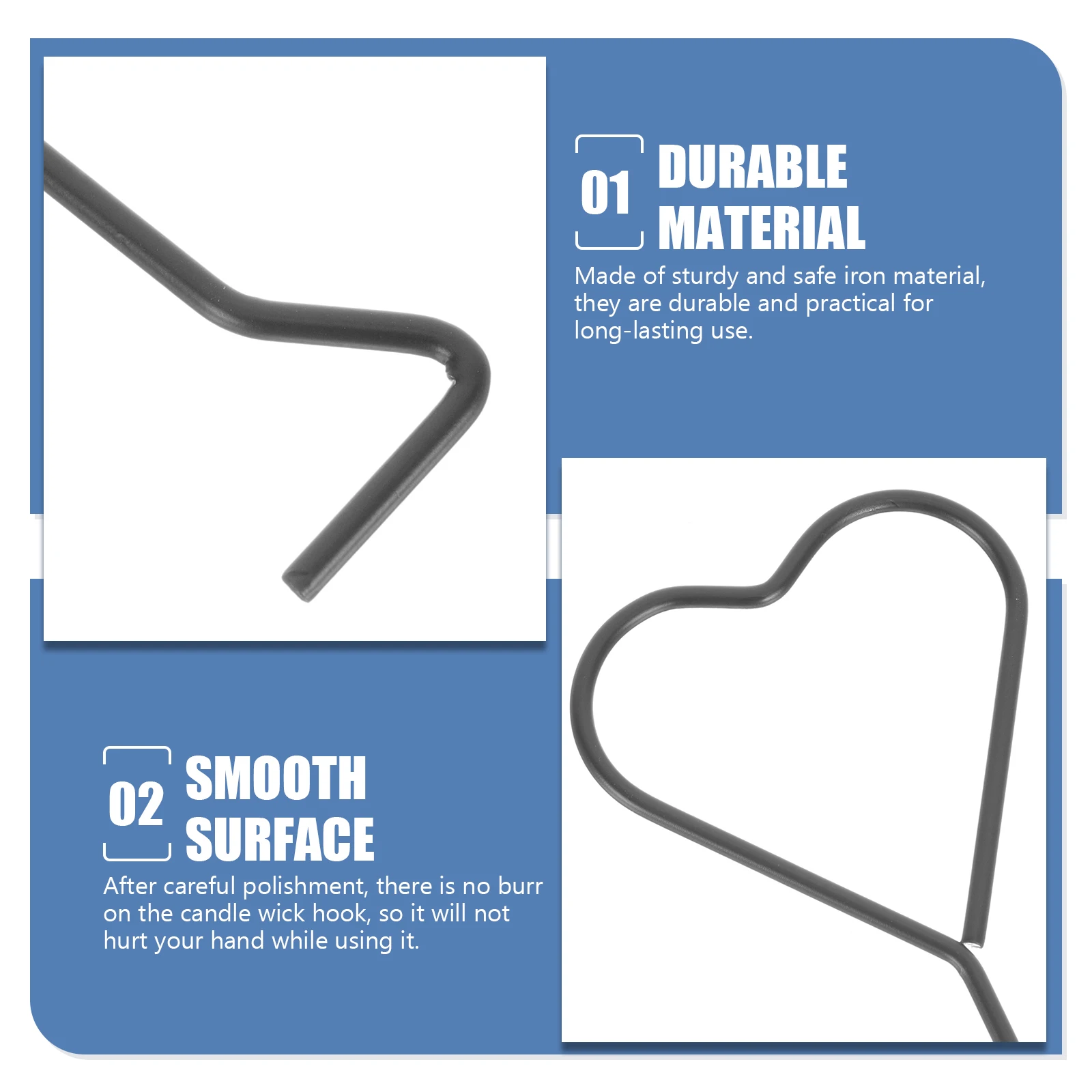 

4pcs Iron Wick Hooks Heart Design Wick Dippers For Aromatherapy Candles Long Handle Metal Extinguisher Accessories