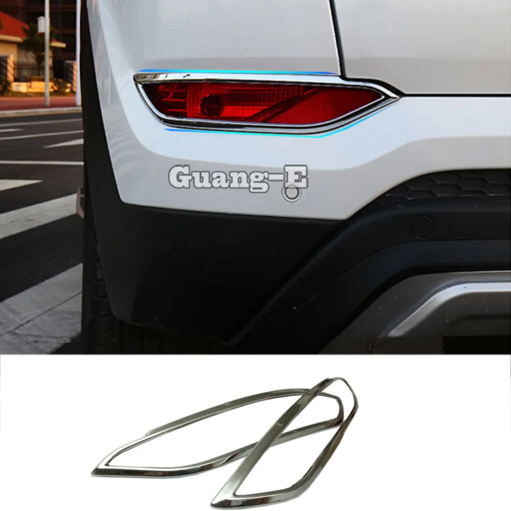 

For Hyundai Tucson 2015 2016 2017 2018 2019 Car Detector ABS Chrome Cover Trim Back Tail Rear Fog Light Lamp Frame Parts
