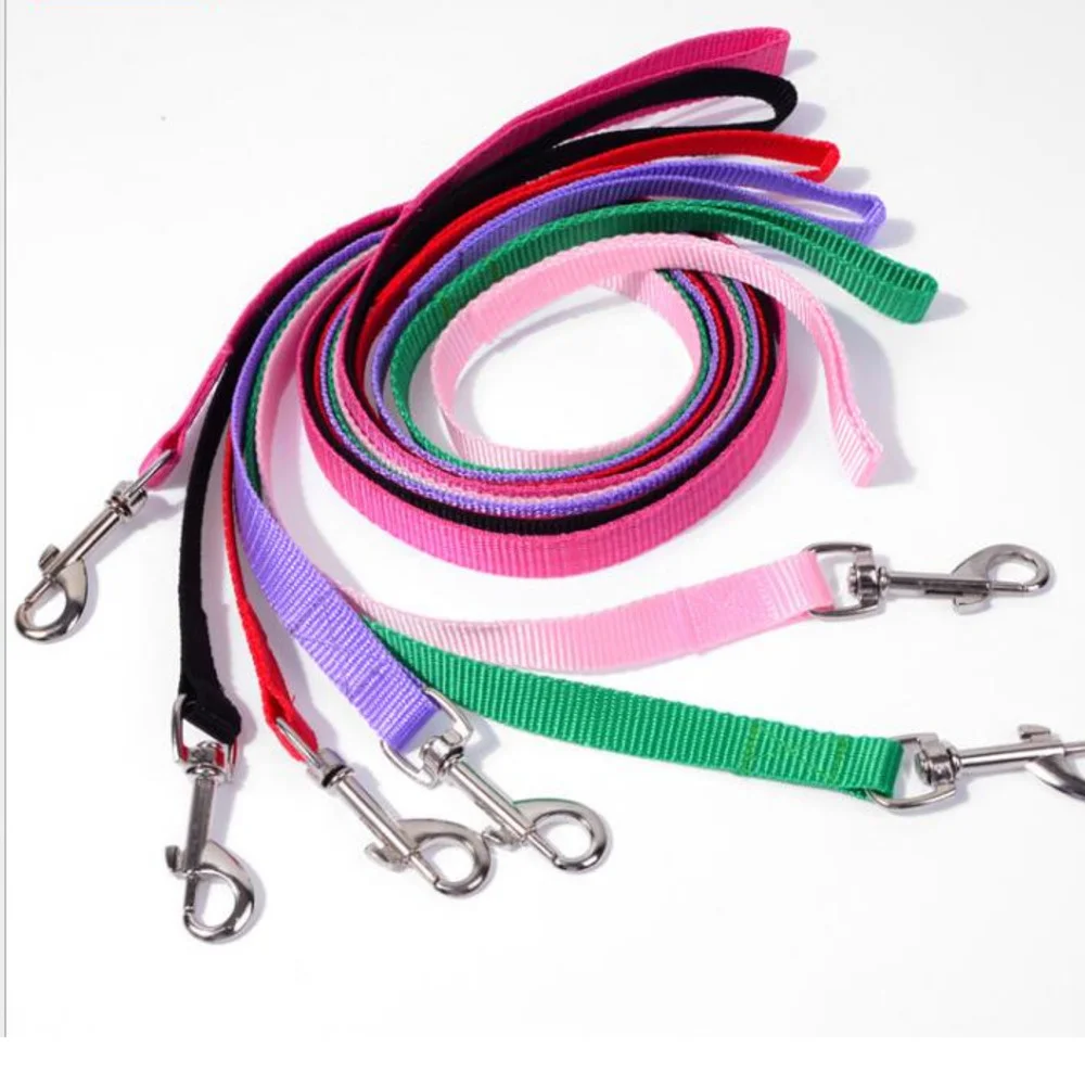 200PC 6Colors 110cm*1.5cm Nylon Pet Dog Leash Harness Dog Collar Walking Training Leash Cats Dog Harness Collar Leash Strap Belt