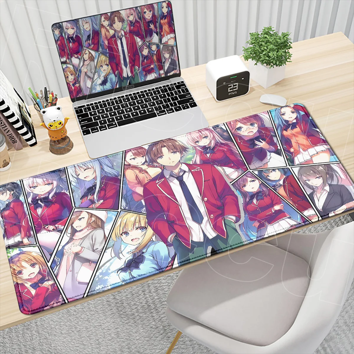 Verstärkter Rand Großer E-Sport-Gamer-Teppich Waschbares Bürozubehör Klassenzimmer der Elite Ayanokōji Kiyotaka Mauspad 900x400mm – Detail 12