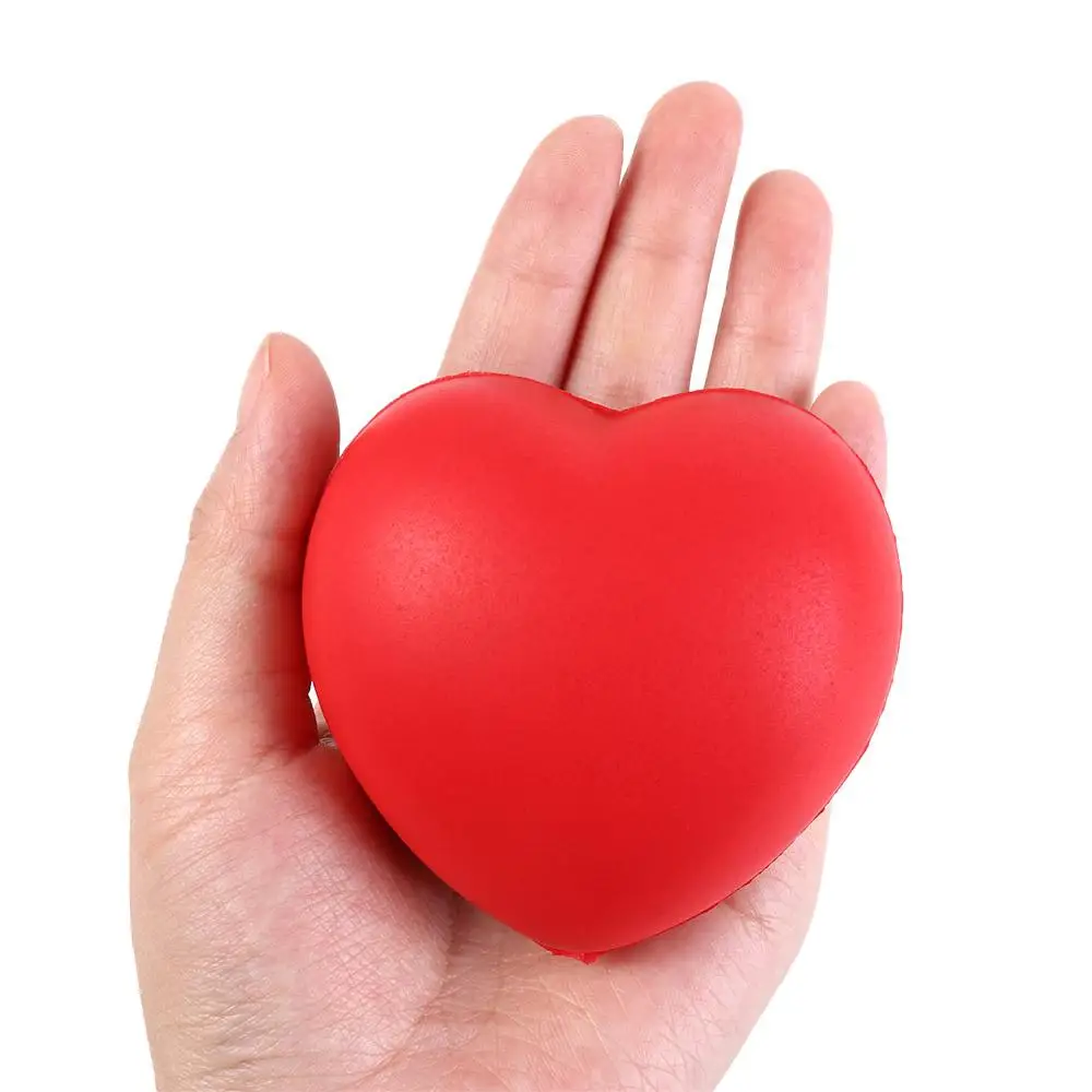 Squeeze Toys Heart Shaped Heart Stress Balls Funny Soft Anti Stress Ball 7cm PU Mini Foam Balls Proposal