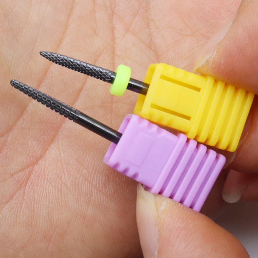 1/2 Stück hochwertige schwarze Keramik, professionelles Nagelbohrer-Design für Vorbehandlung und Entfernung, Maniküre-Werkzeug-Zubehör aus Keramik – Detail 5