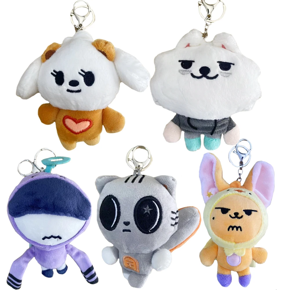 TXT Dolls Kpop-llaveros de felpa, llaveros de tutú, llavero de muñeca de dos barras, colgante de bolsa de felpa