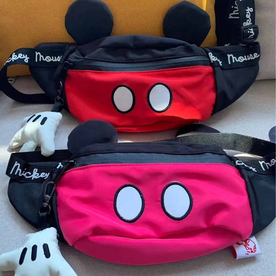 Disney Waist Packs for Children Mickey Chest Bags Cute Wallet Travel Storage Fashionable Case Kawaii Coin Purses Crossbody Pouch