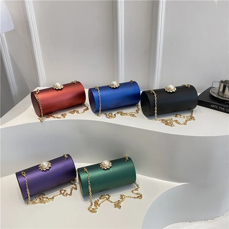 

2025 Summer New Cylinder Bag Women Niche Shoulder Crossbody Phone Makeup Lipstick Purse