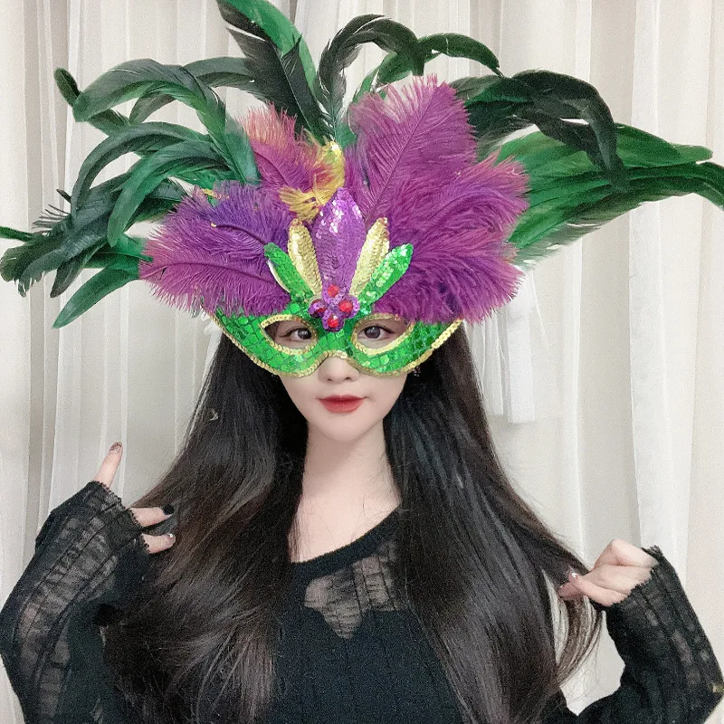 

Halloween Party Cosplay Mardi Gras Feathers Mask Venetian Carnival Masquerade Mask