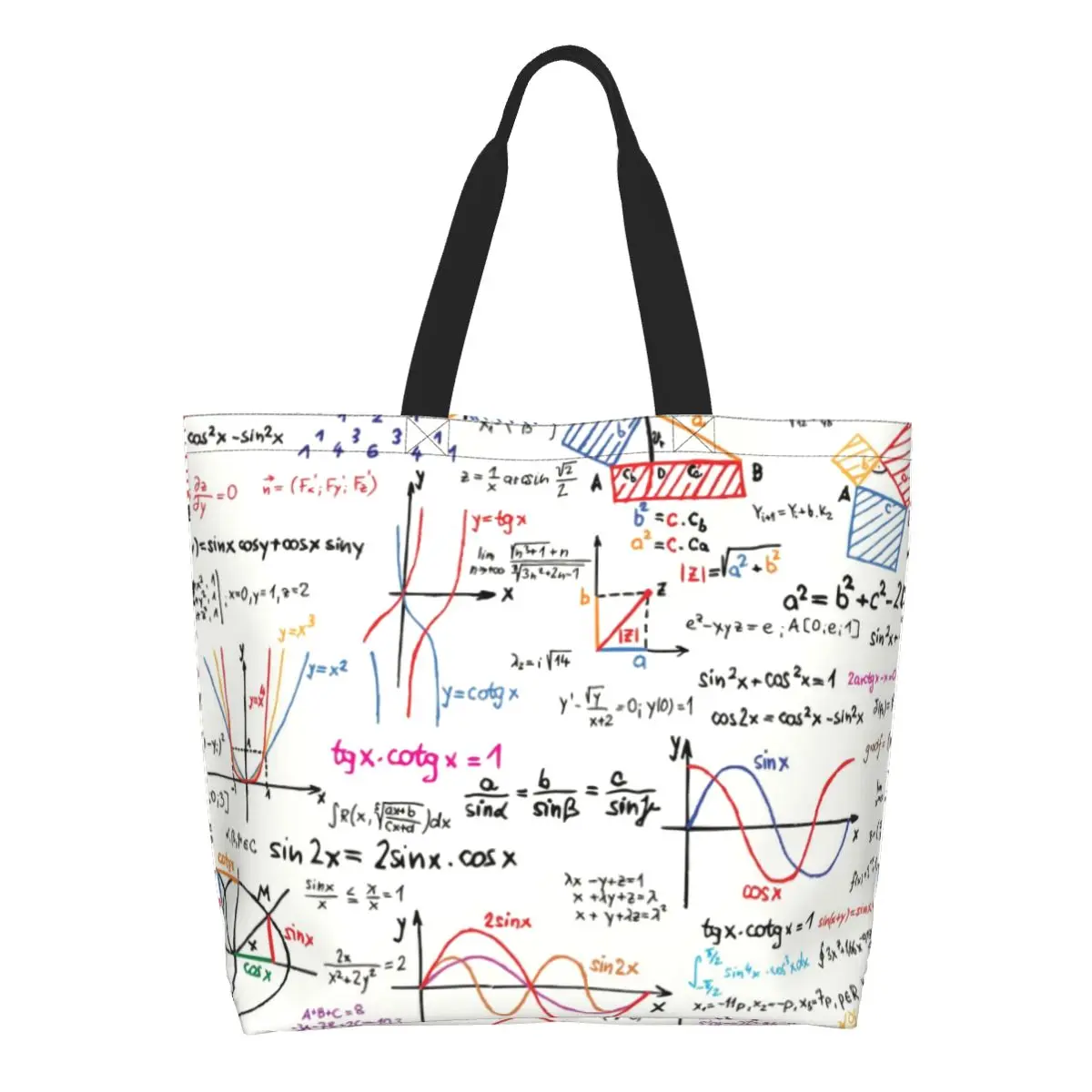 

Математические формулы, математические цифры, холщовые сумки для покупок, прочные сумки для покупок большой вместимости, продуктовые компьютерщики, научные головоломки, сумки-тоут