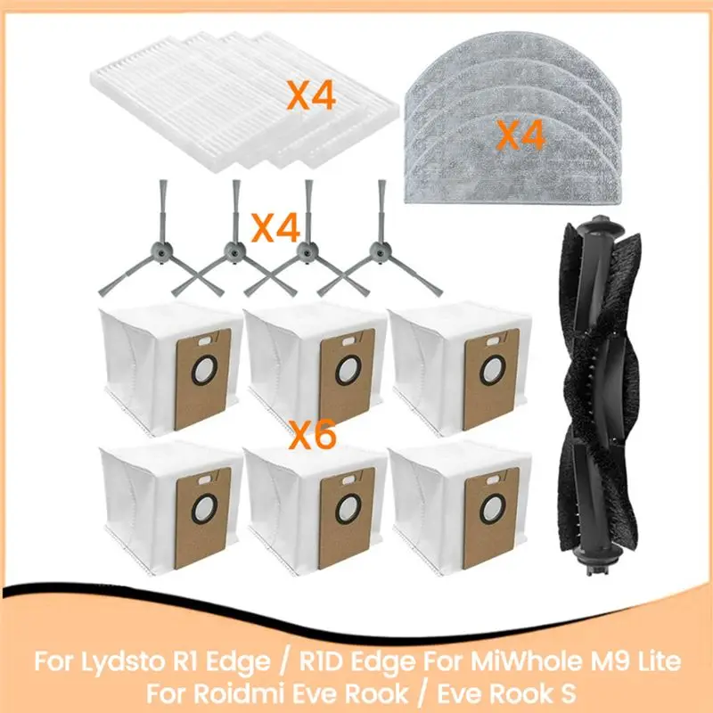 

Основная боковая щетка, насадка-швабра и фильтр YCOC для пылесосов Lydsto R1 Edge/R1D Edge/Miwhole M9 Lite/Roidmi Eve Rook/Eve Rook S