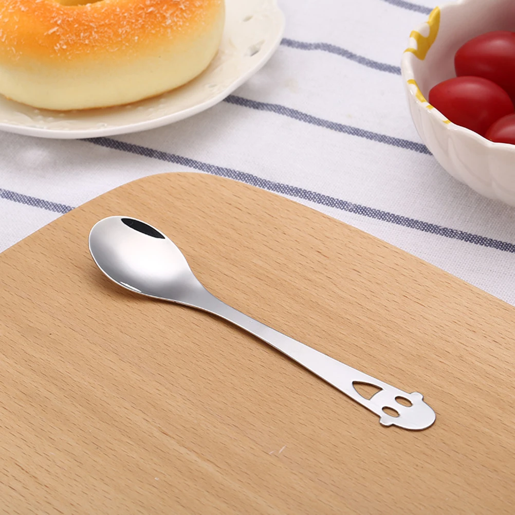 

5 pcs Stainless Steel Spoon Smile Face Design 14X2.8Cm Coffee Ice Cream Spoon Mirror Polished Kitchen Supplies Tea Spoons
