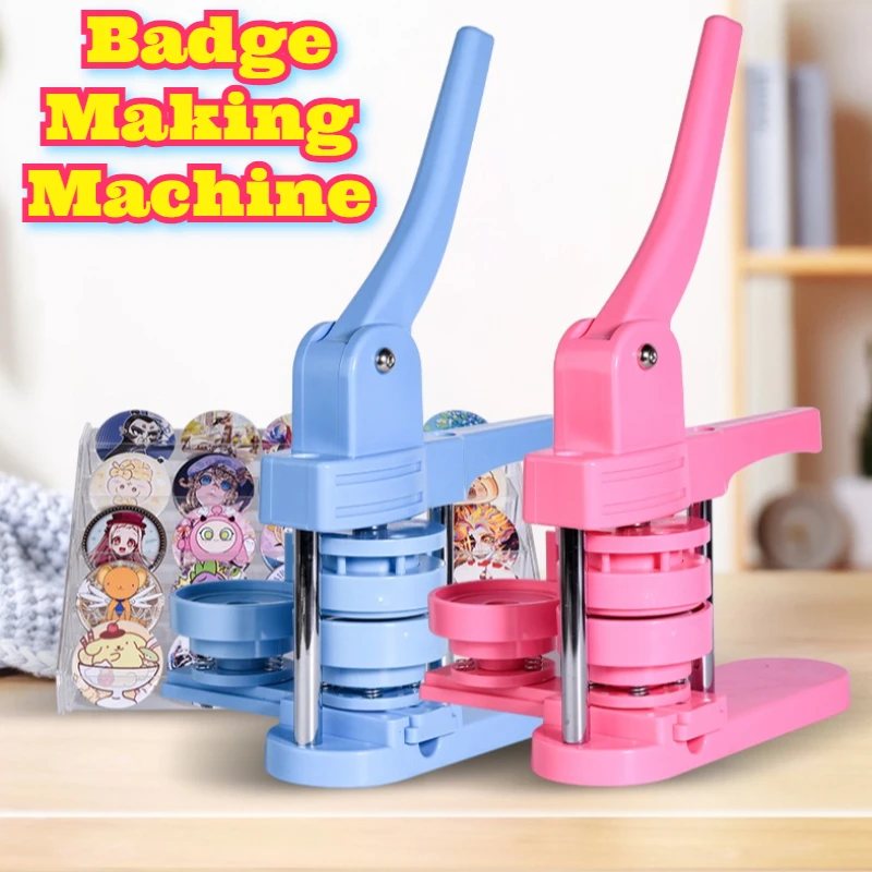 

Rotary Badge Making Machine DIY Custom Metal Tinplate Button Pin Press Commemorative Souvenir Lapel Enamel Craft Art Equipment