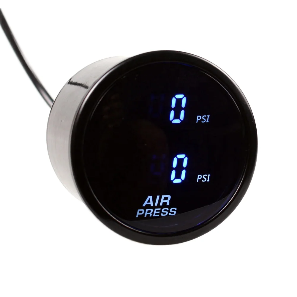 

200psi Red Light Universal Car and Smoked Lens Auto Dual Air Pressure Gauge for air Ride Lift Suspension System