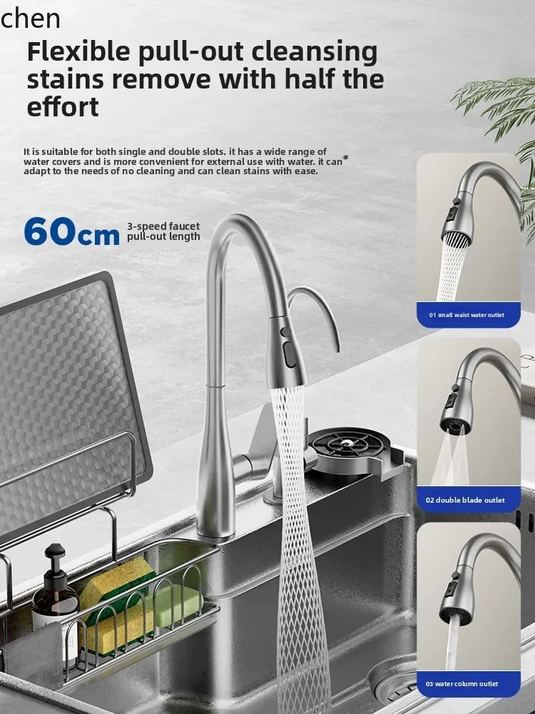 DSAStainless Steel Kitchen Sink Vegetable Washing Basin Single Slot Dishwashing Sink Thickened Undermount Sink for Home Use